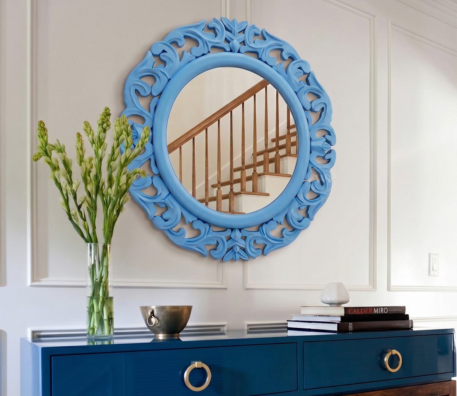 Echo Circular Carved Wall Mirror