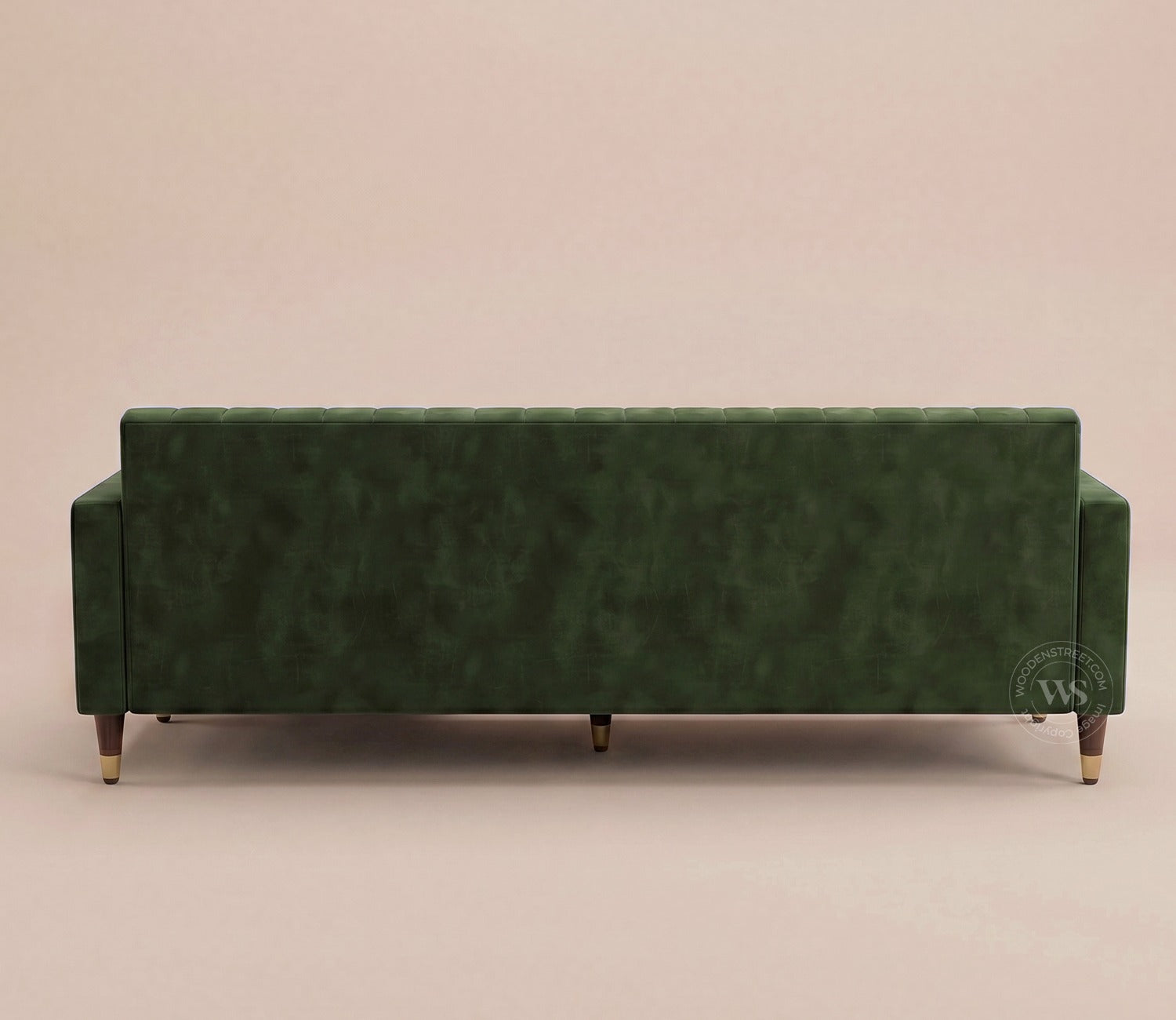 Everett L-Shape Corner Fabric Sofa (Velvet, Dark Olive Green)