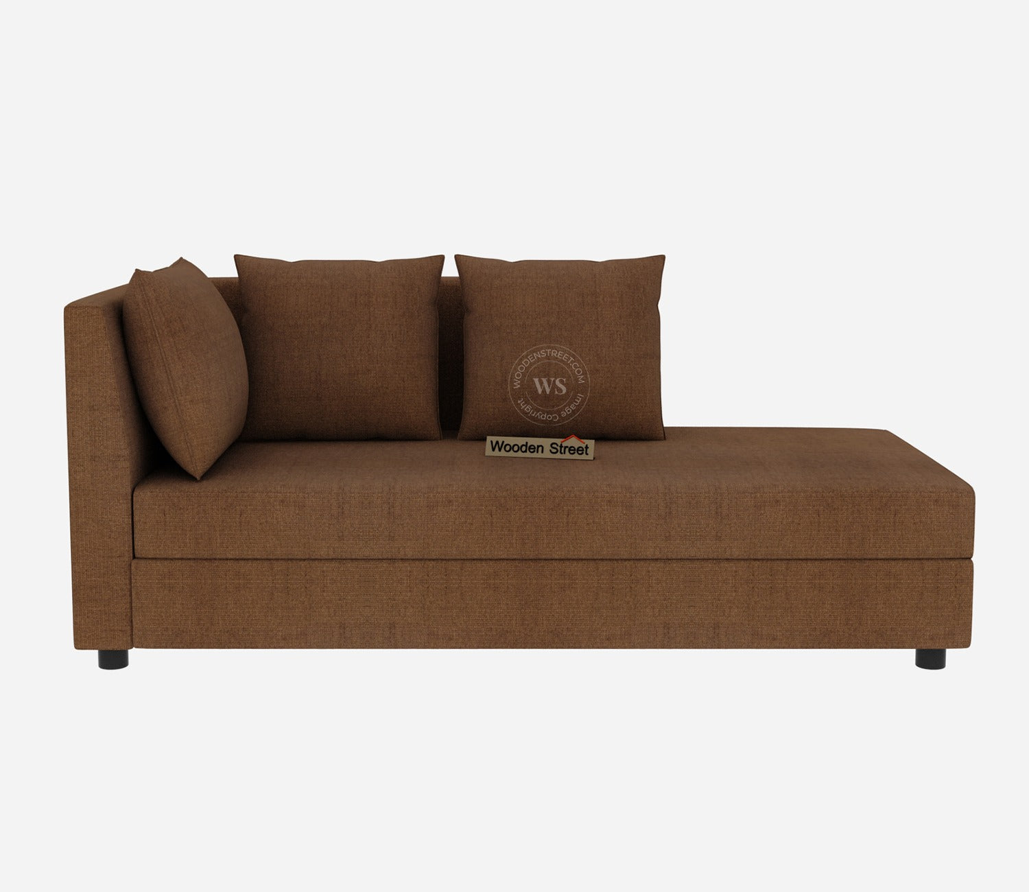 Sible 6 Seater Right Aligned Fabric  L Shape Sofa (Cotton, Mocha Brown)