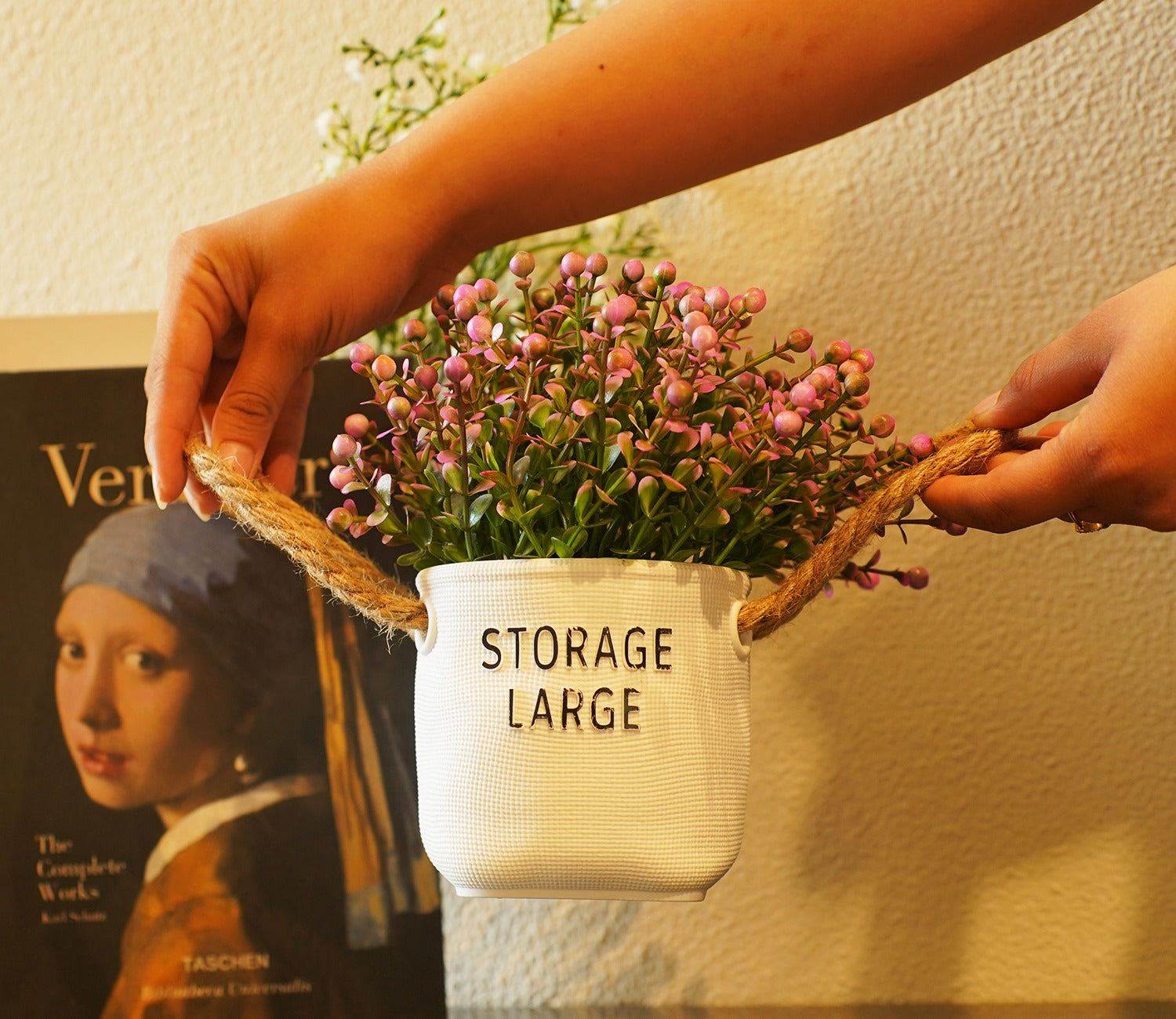 Wonder Artificial Flower With Plastic Pot (Pink)