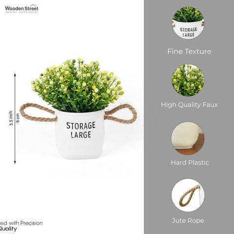 Wonder Artificial Flower With Plastic Pot (Yellow)