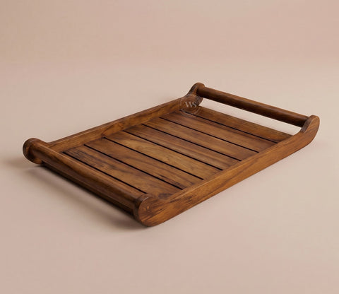 Cruiser Mango Wood Handcrafted Rectangular Serving Tray (Set of 2)
