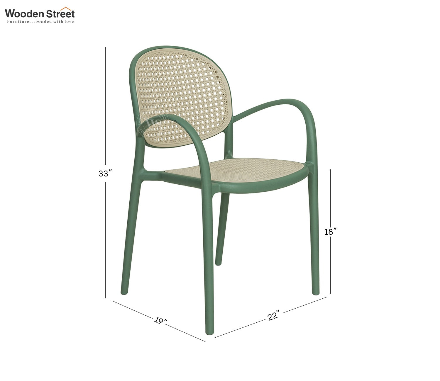 Avelis Premium Outdoor Chair with Rattan-Style Weave & PP Durability (Green)