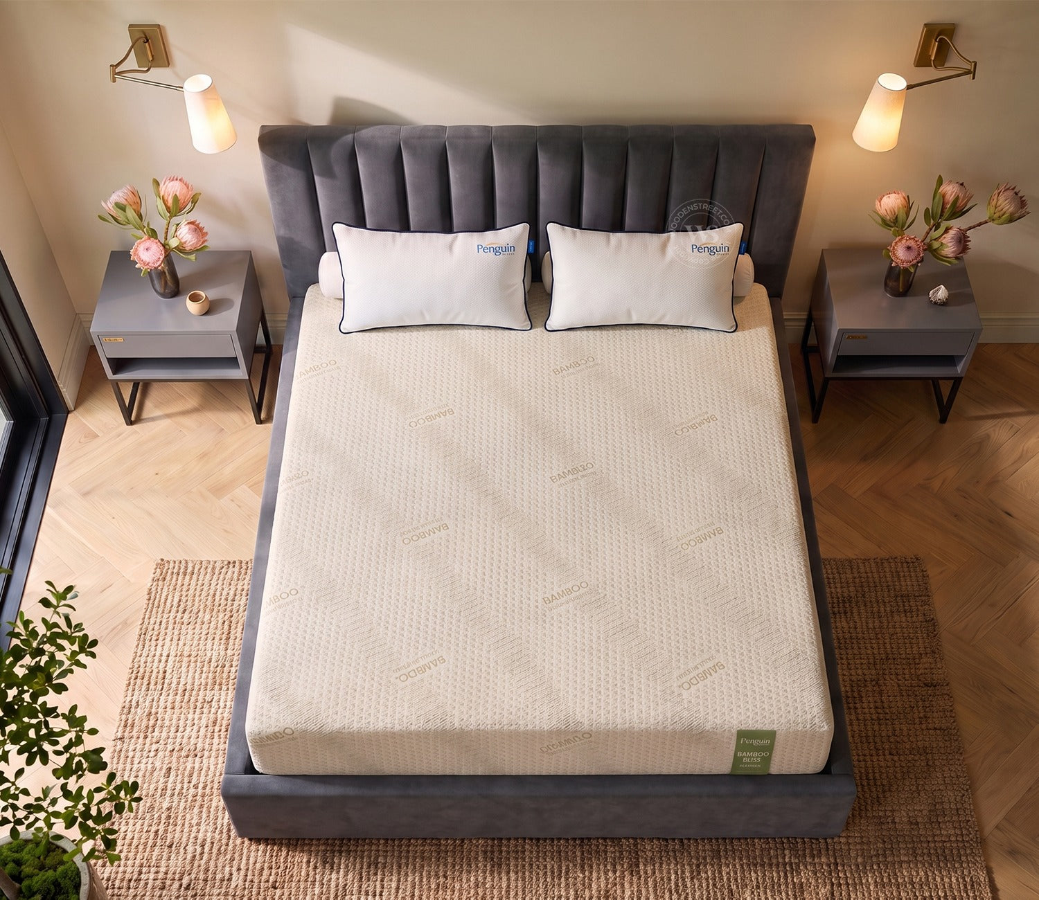Bamboo Bliss Natural Cooling Latex Mattress (8 inch, King Size, 78 x 72)