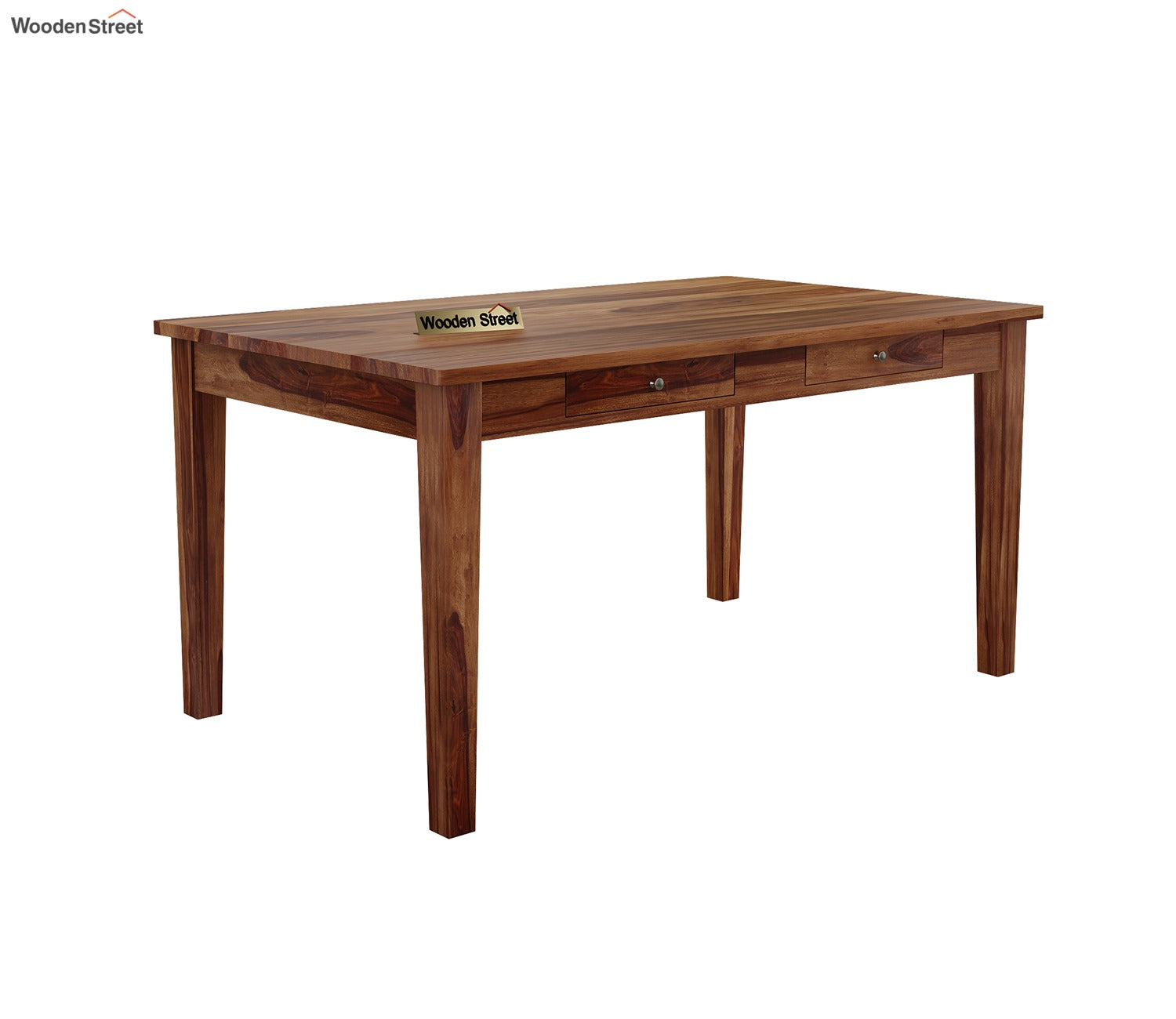 Mcbeth 6 Seater Compact Dining Table With Storage (Honey Finish)