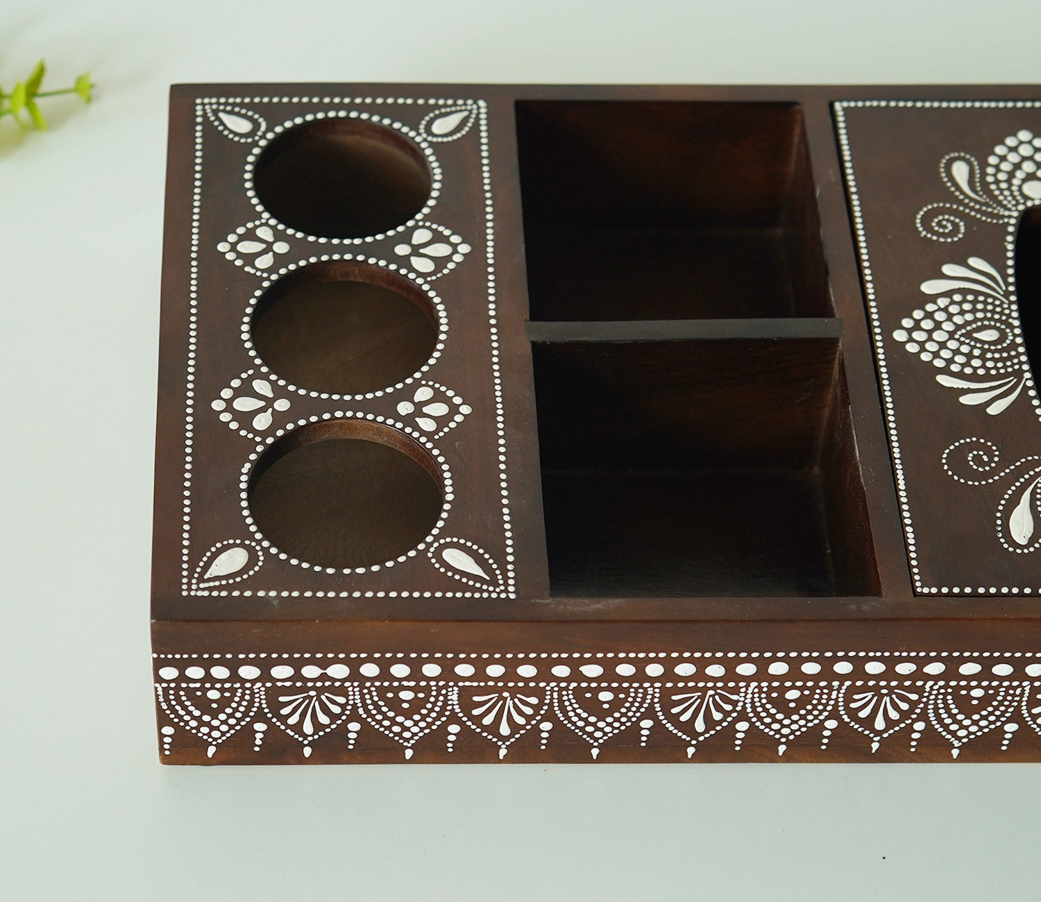 Medhini Hand Painted Solid Wood Multistorage Tray