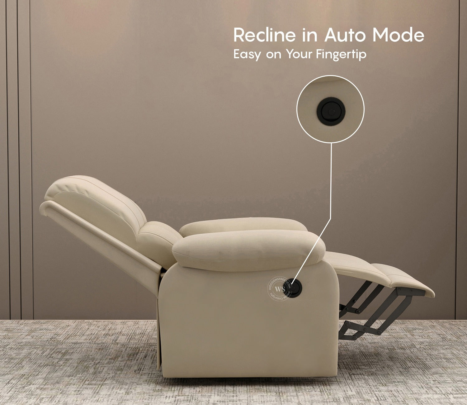 Arvana Motorized Recliner Sofa (Beige)
