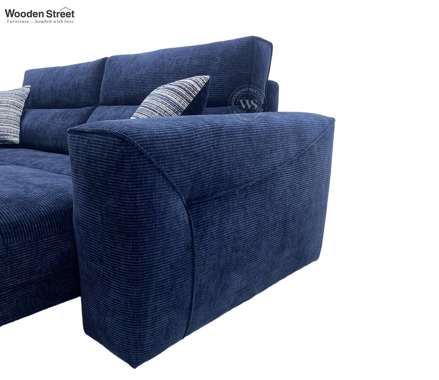 Midoro Powered Recliner Sofa with Extendable Seating (Blue)