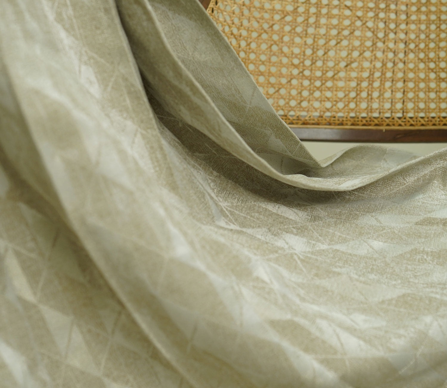 Diamond Cut 1 Piece Blackout Curtain (Beige, 7 Feet)