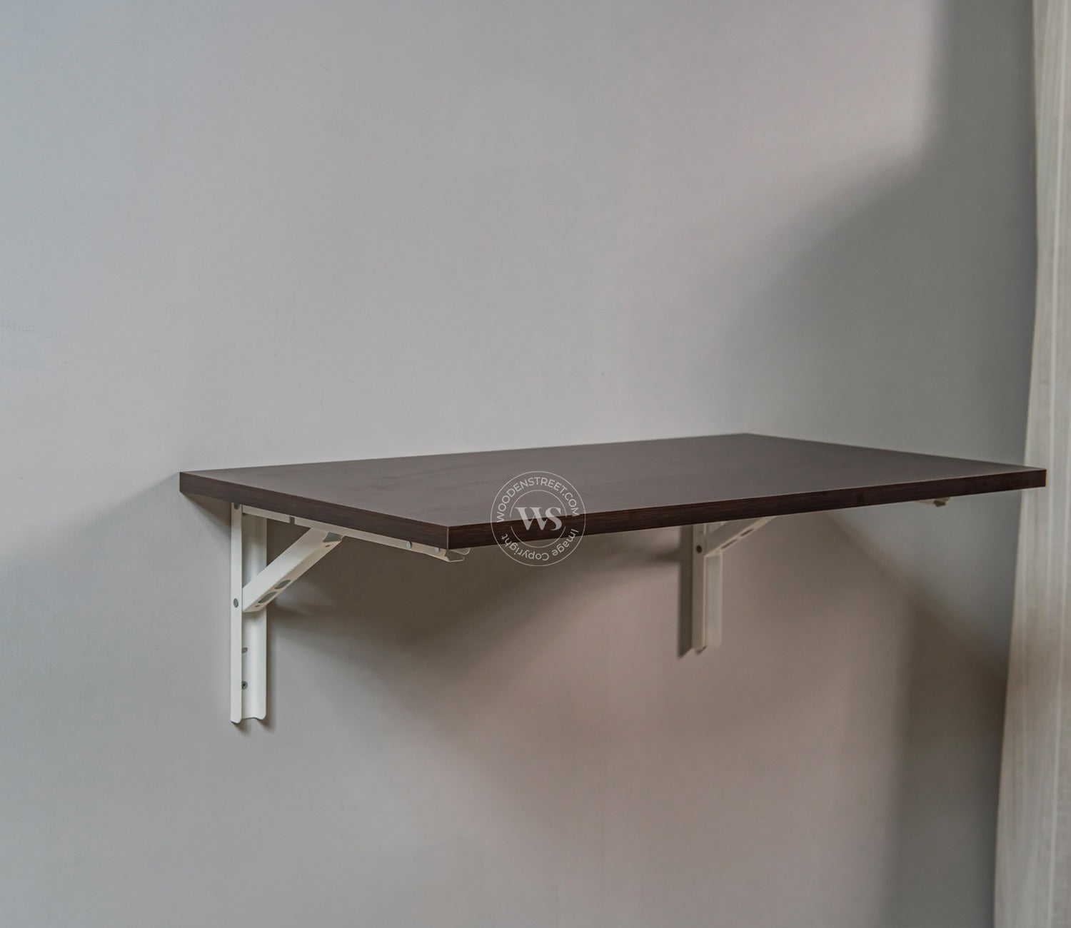 Stanko Foldable Wall Mounted Engineered Wood Study Table (Columbian Walnut Finish)