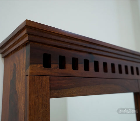 Adolph Dressing Table With Storage Stool (Honey Finish)
