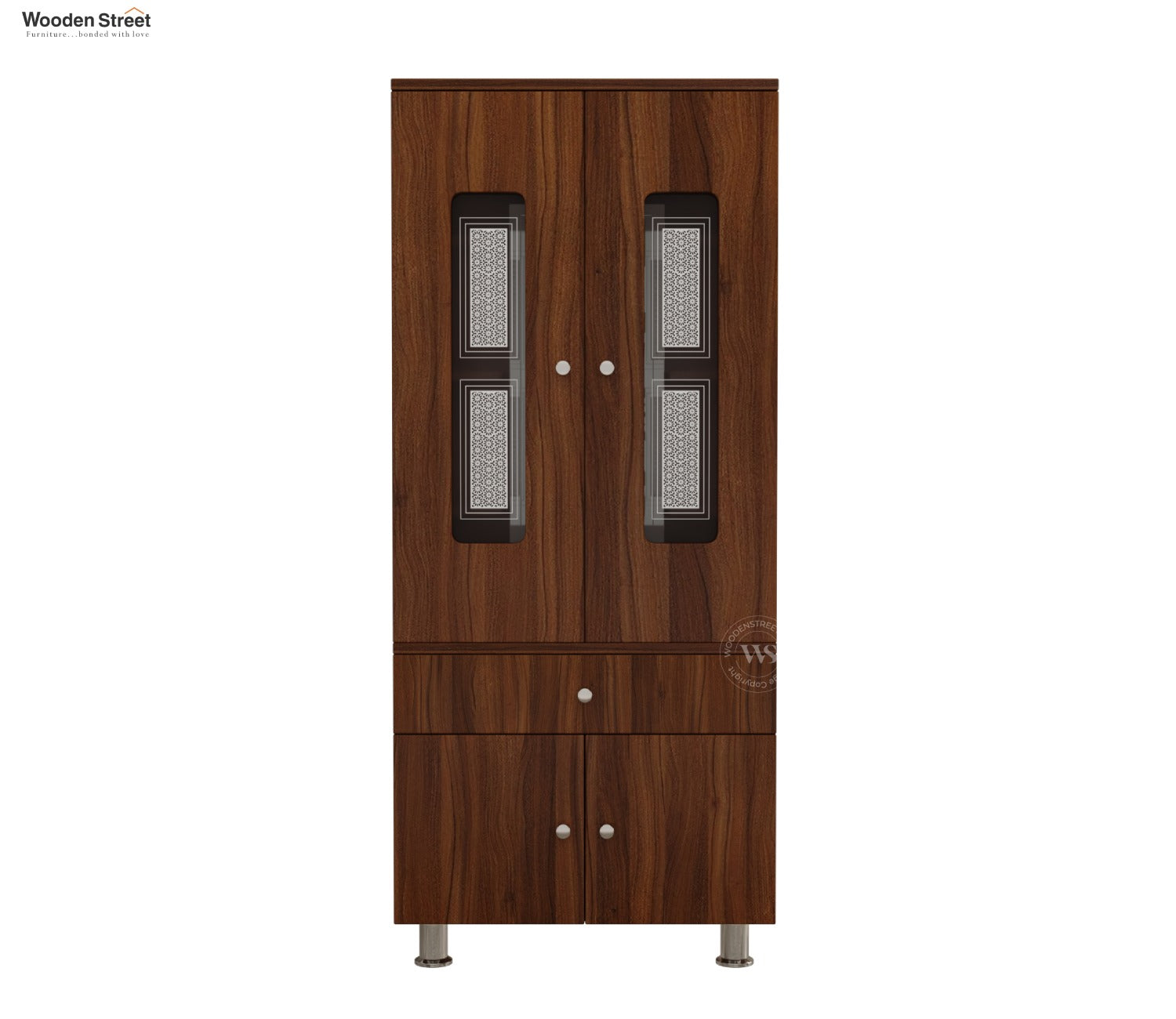 Atharv Engineered Wood Home Temple With Inbuilt LED Light System (Exotic Teak)