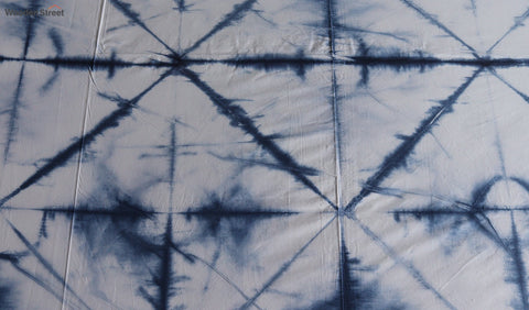 Tie and Die Indigo Contrast Double Bed Sheet with Pillow Covers
