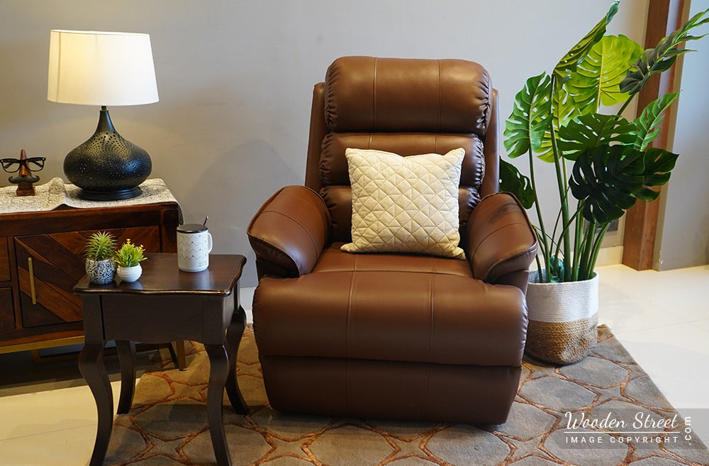 Valencia Motorized Recliner Sofa (Saddle Brown)