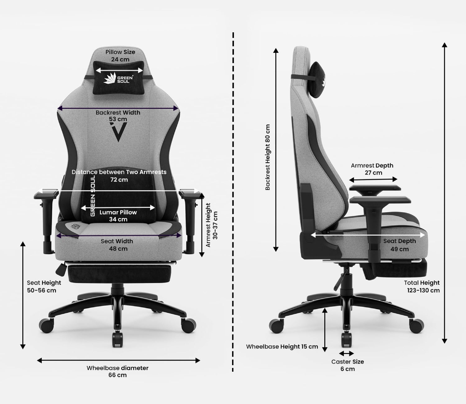 Vision Pro Multi-Functional Ergonomic with Footrest (Grey)