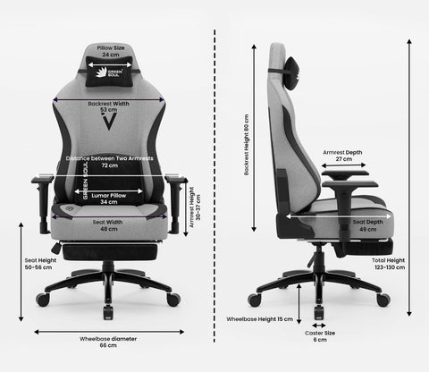 Vision Pro Multi-Functional Ergonomic with Footrest (Grey)
