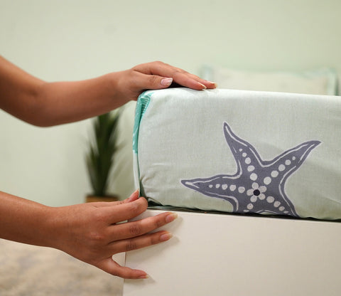 Star And Octopus Flat Cotton Kids Bed Sheet King Size with 2 Pillow Covers