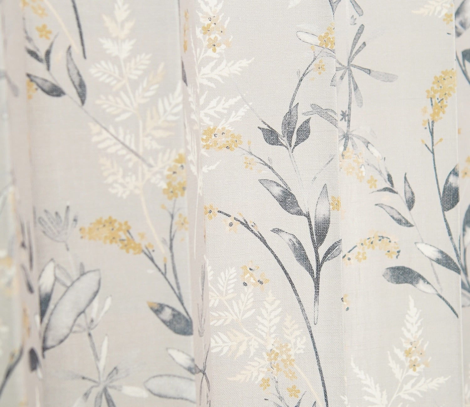 Grey Daisy Uplands Floral Print Light-Filtering Door Curtains Set of 2 (Grey, 7 Feet)