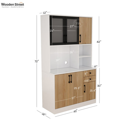 Basilic Engineered Wood Kitchen Cabinet with Textured Front & Ample Storage Space (Santana Teak)