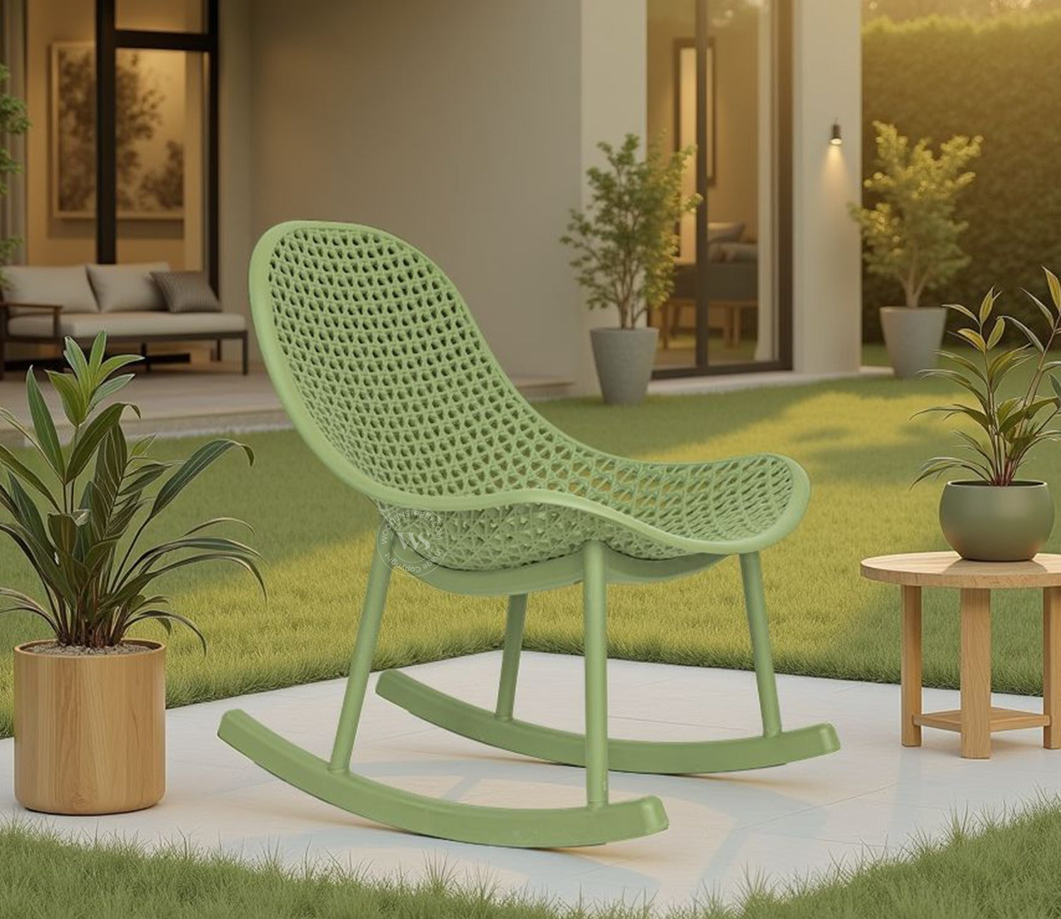 Blossie Designer Outdoor Reclining Chair – Durable & PP (Green)