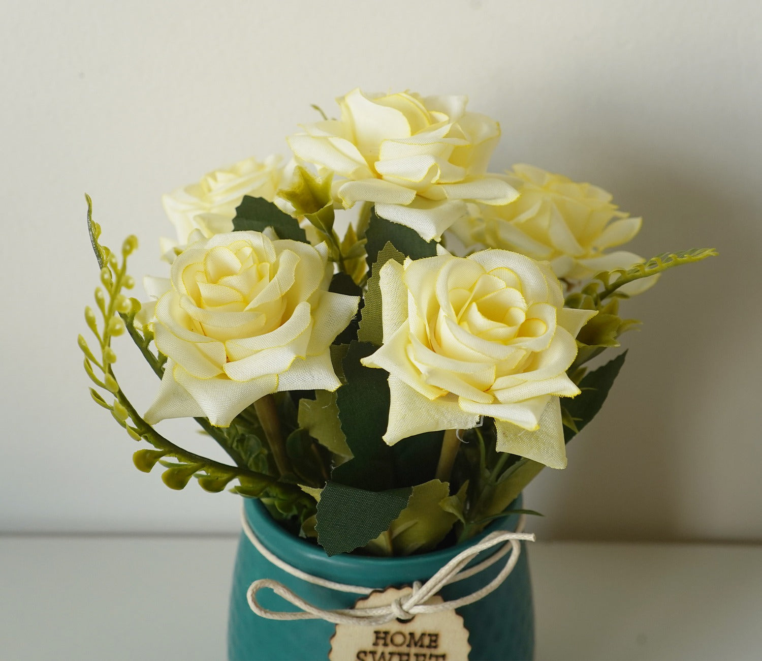 Artificial Flower With Ceramic Pot (Green)