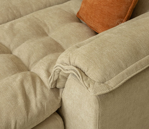 Maribelle Premium Upholstery L shape Fabric Sofa (Beige)