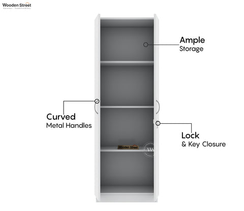 Lillian 2 Door Wardrobe With Mirror (Frosty White Finish)