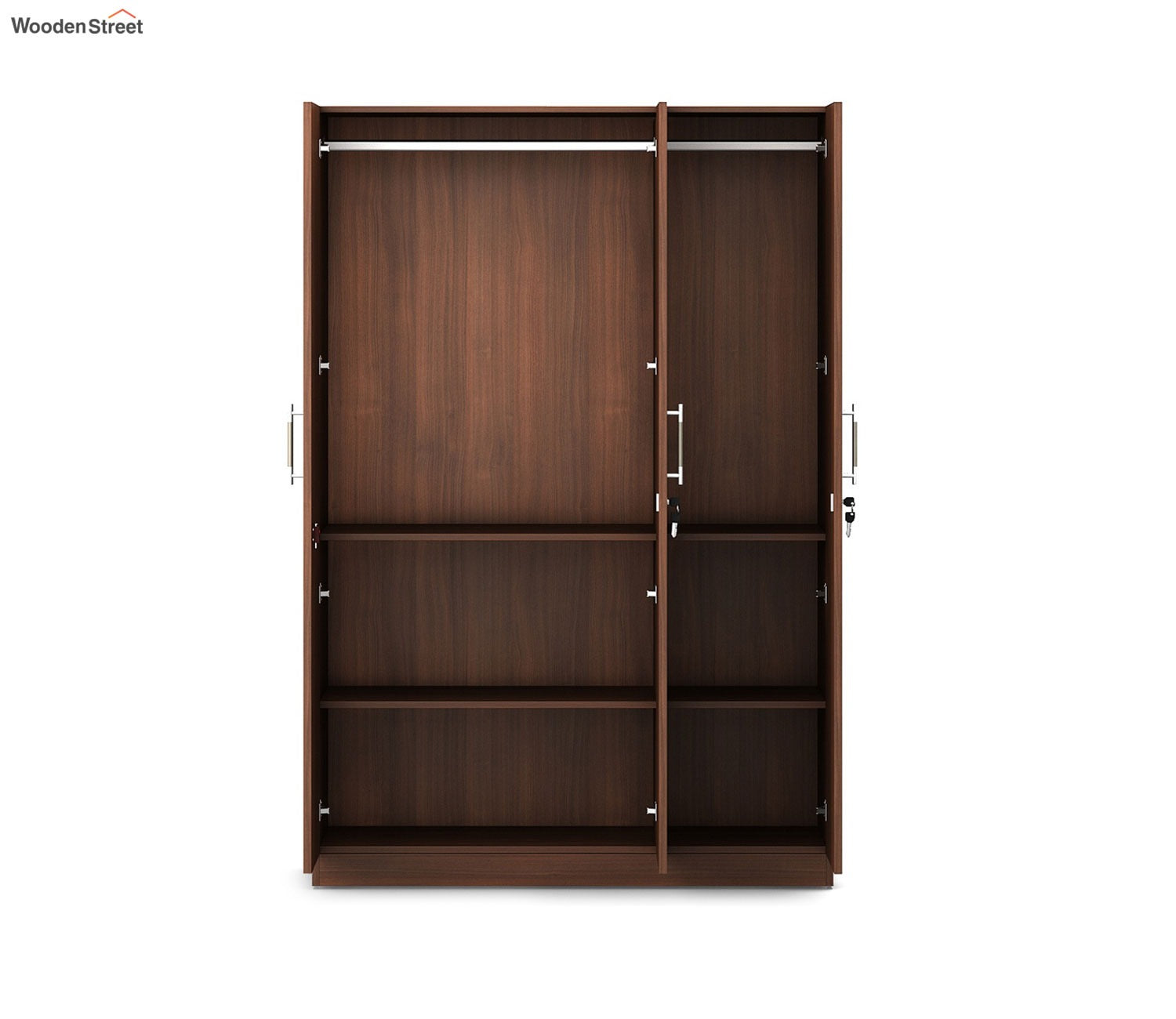 Kosmo Optima 3 Door Engineer Wood Wardrobe (Exotic Teak Finish)