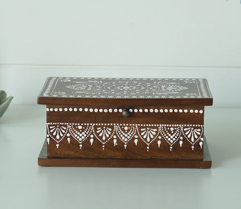 Medhini Hand Painted Solid Wood Jewellery Box