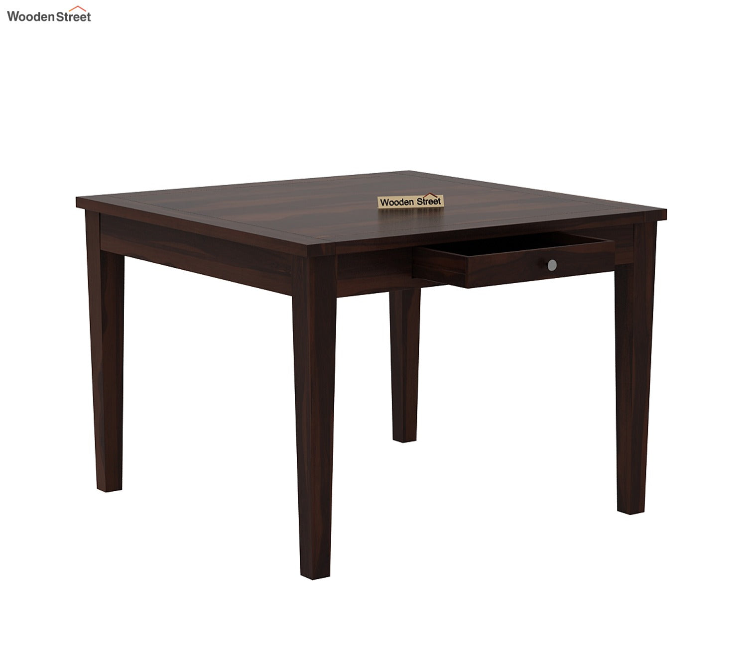 Mcbeth 4 Seater Dining Table With Storage (Walnut Finish)