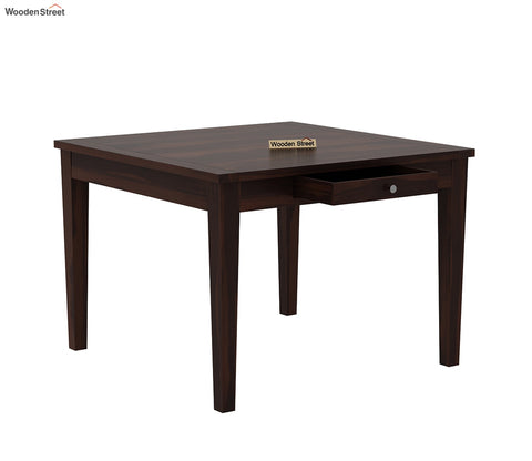 Mcbeth 4 Seater Dining Table With Storage (Walnut Finish)