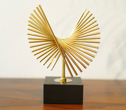 Golden Radiance Abstract Table Showpiece (L, Gold)
