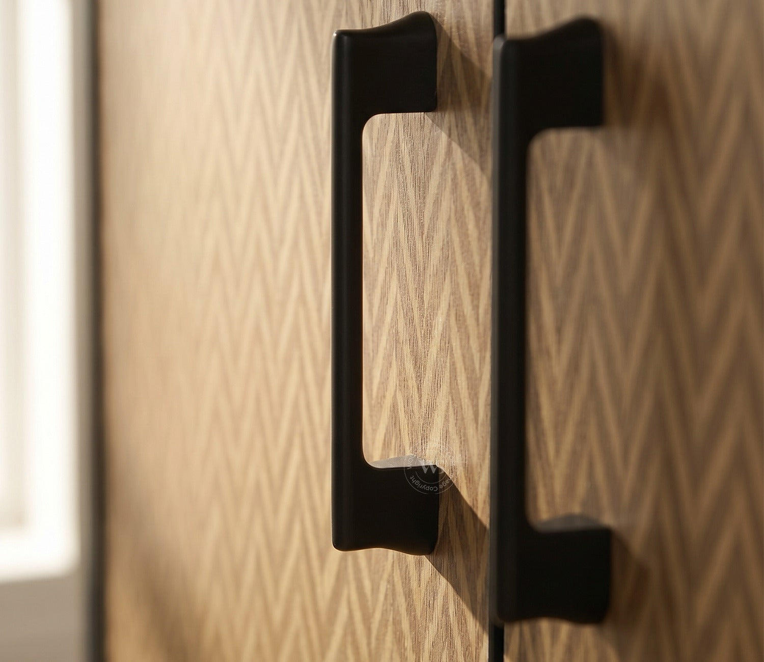 Basilic Engineered Wood Kitchen Cabinet with Textured Front & Ample Storage Space (Zigzag Brown)