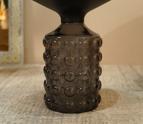 Suzzie Glass Round Coffee and Centre Table (Black)