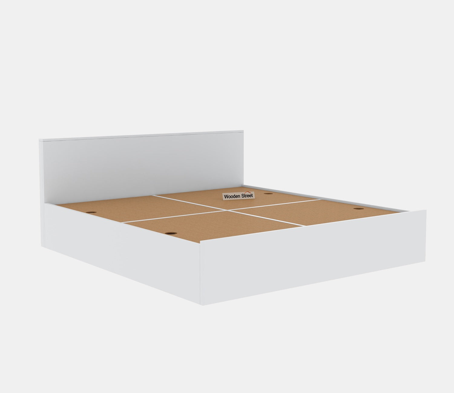 Clemency Bed with Box Storage (King Size, Frosty White Finish)