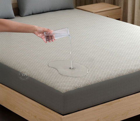 Matrix Ultra Soft Melange Cotton Breathable Hypoallergenic Waterproof Mattress Protector (King Size, Grey, 72 x 72 Inches)