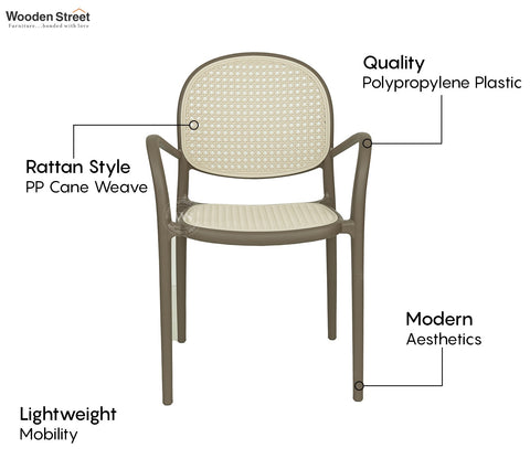 Avelis Premium Outdoor Chair with Rattan-Style Weave & PP Durability (Grey)