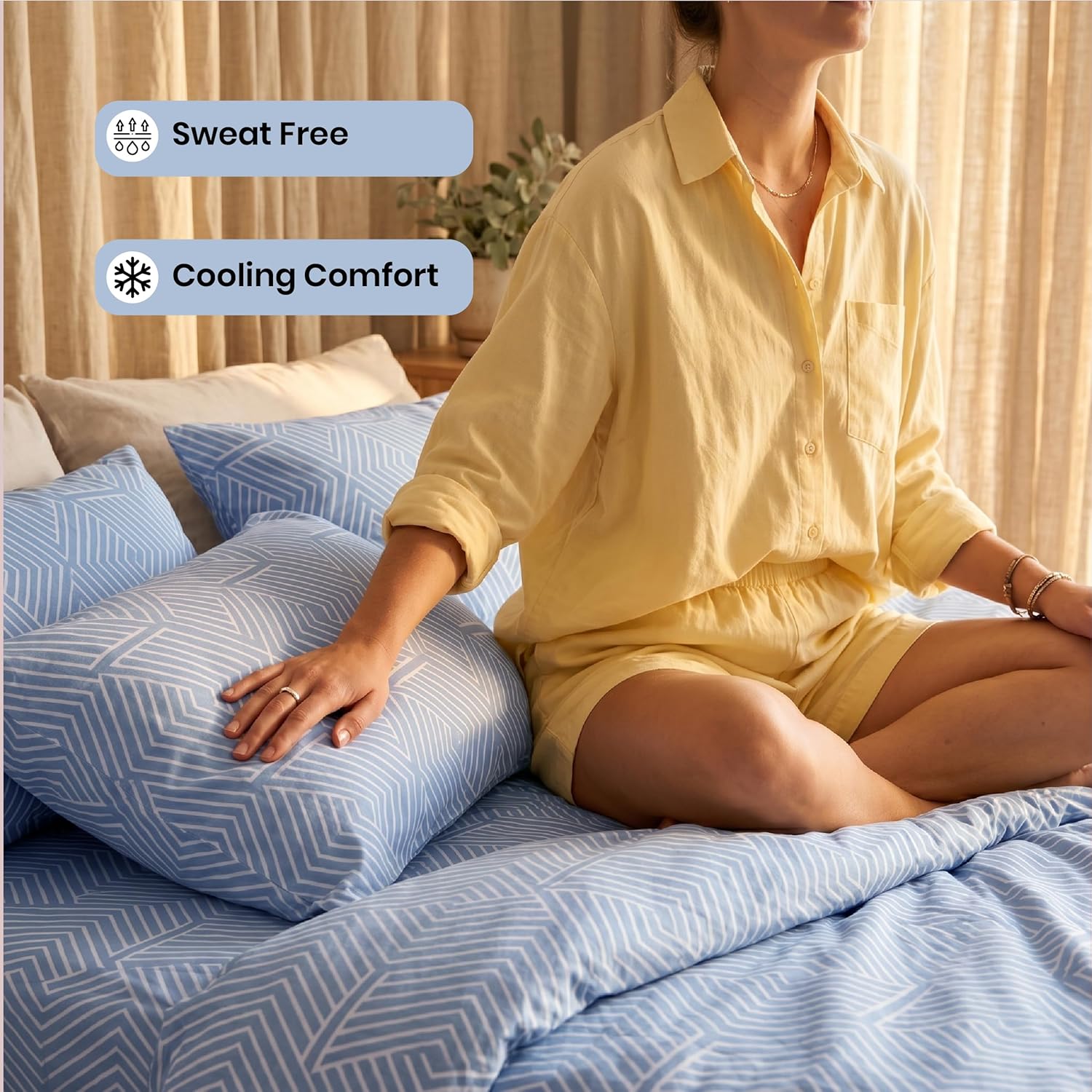 LINENCART Bamboo King Size Bedsheet with 2 Pillow Covers | 100x106 in | 300 TC Floral Printed Bedsheet for Double Bed King Size | Ultra Soft & Anti-Microbial King Size Bed Sheet | Pack of 1, Aqua Blue