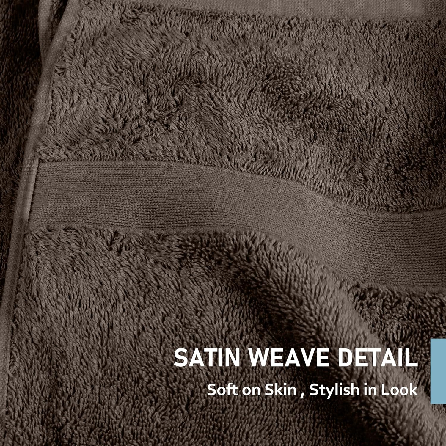 LINENOVA 7-Piece Bath Towel & Chenille Bath Mat Set – 100% Combed Cotton, 550GSM Soft, Absorbent & Quick-Dry Towels and Rugs for Daily Bathroom Use – Chocolate Brown