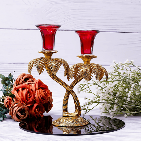 Trueliving Golden Metal Modern Feel Candle Holder 20 CM