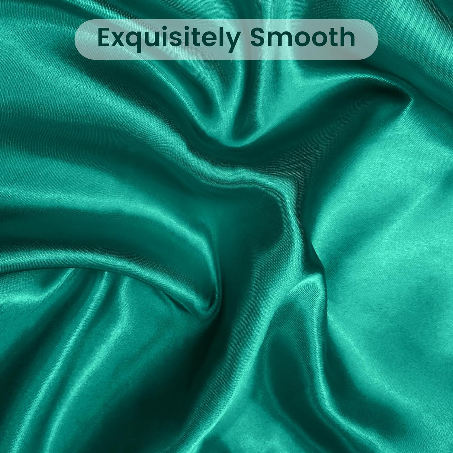 LINENOVA Silky Satin Pillowcases Set of 2 – Queen Size 51x76cm, Frizz Control & Gentle on Skin, Silk-Like Feel with Envelope Closure – Gift Ready – Dark Green