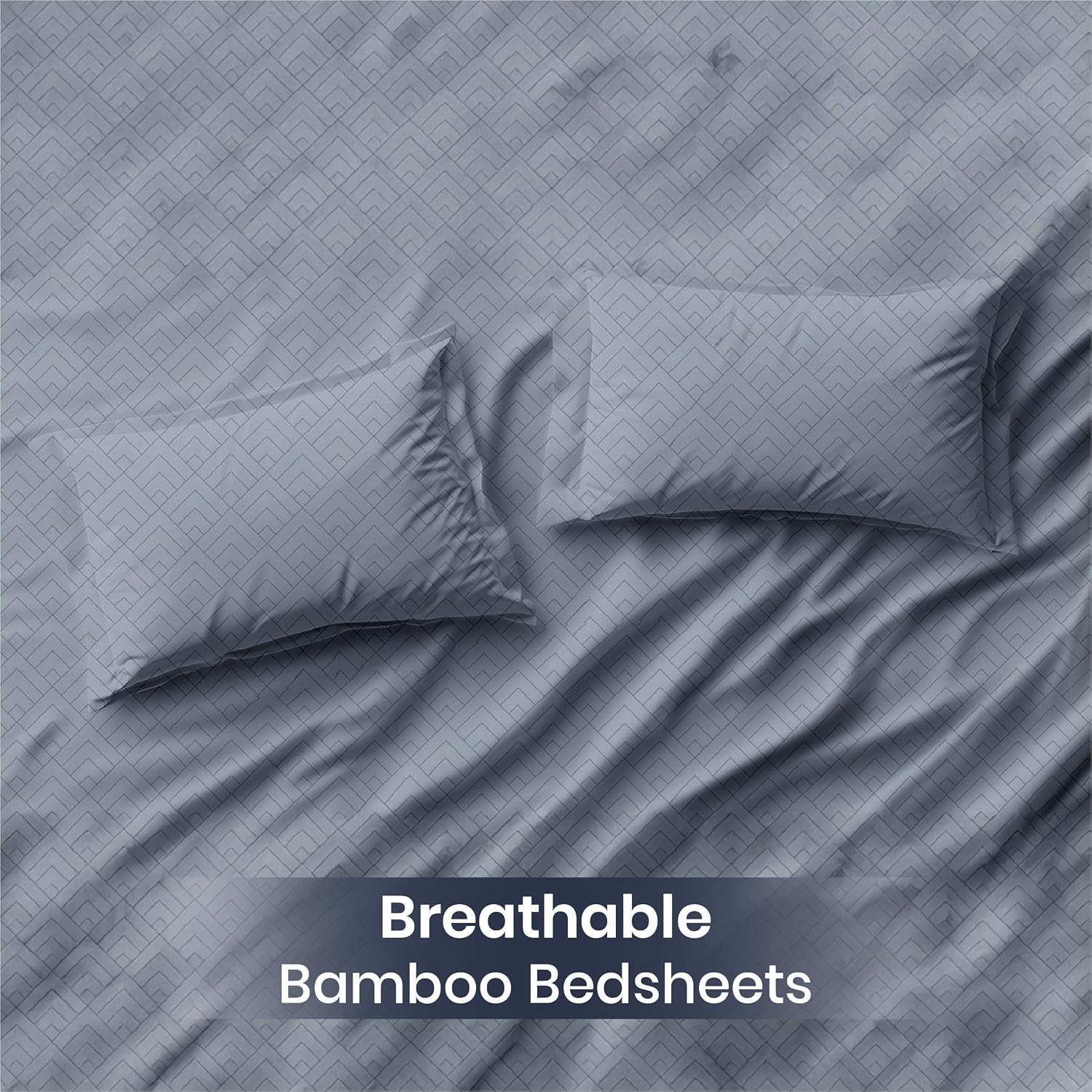 LINENCART Bamboo King Size Bedsheet with 2 Pillow Covers | 100x106 in | 300 TC Floral Printed Bedsheet for Double Bed King Size | Ultra Soft & Anti-Microbial King Size Bed Sheet | Pack of 1, Aqua Blue