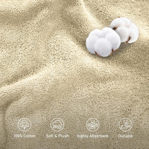 LINENOVA 100% Combed Cotton 650GSM Bath Towel Set of 6 - Includes 2 Bath Towels, 2 Hand Towels, 2 Face Washers, Super Soft Highly Absorbent Towels for Bathroom, Gym, Hotel - Linen