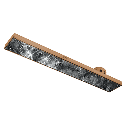 Trueliving Home Brown Marble Insert Shower Drain Channel (48 x 5 Inches) ROSE GOLD PVD Coated
