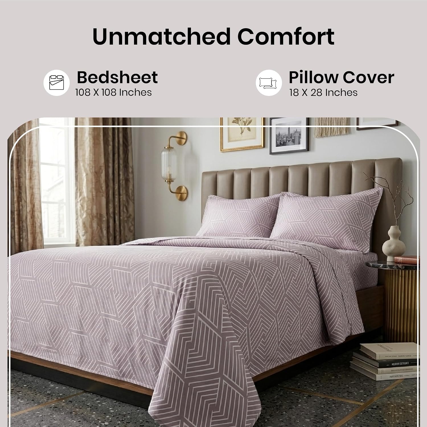 LINENCART Bamboo King Size Bedsheet with 2 Pillow Covers | 100x106 in | 300 TC Floral Printed Bedsheet for Double Bed King Size | Ultra Soft & Anti-Microbial King Size Bed Sheet | Pack of 1, Aqua Blue