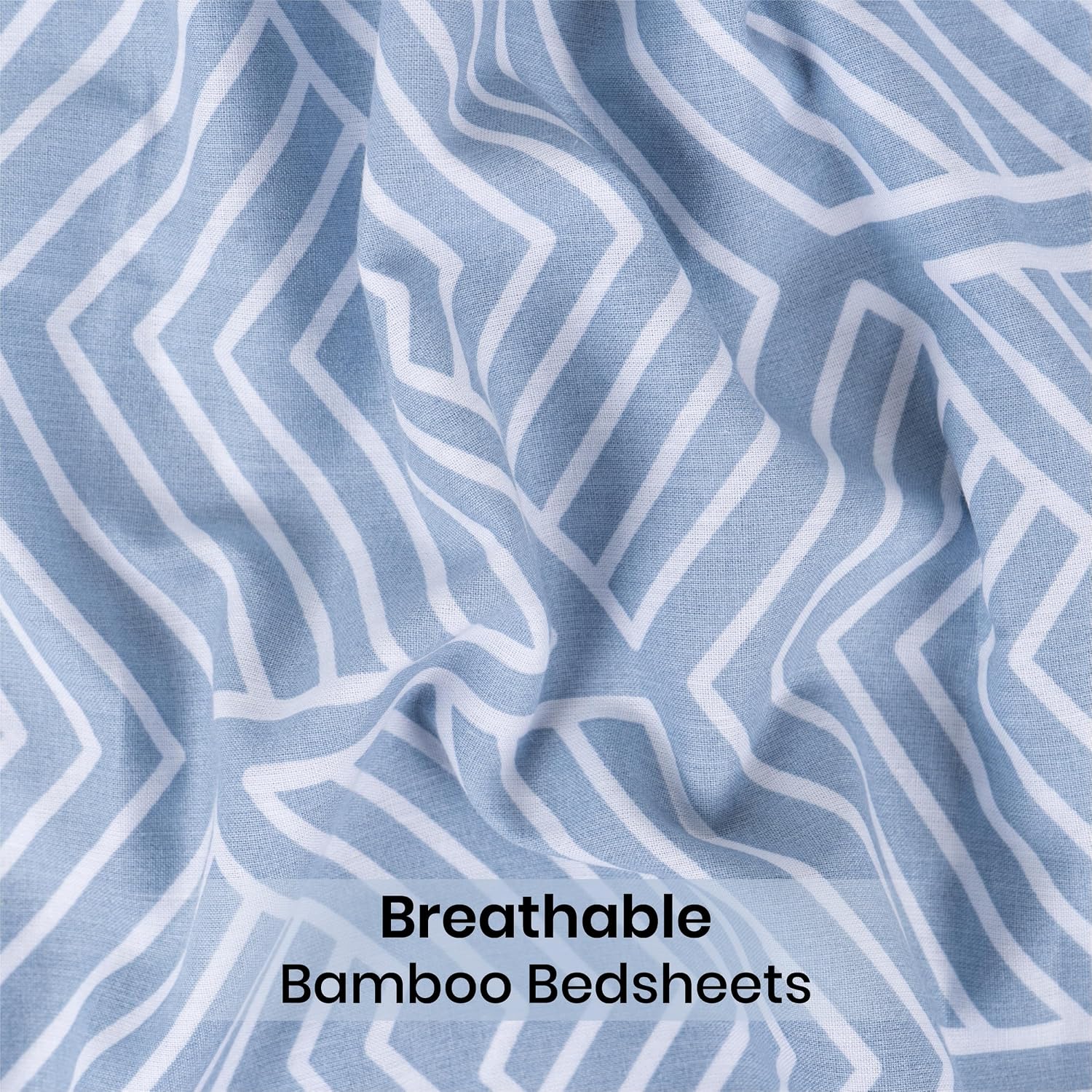 LINENCART Bamboo King Size Bedsheet with 2 Pillow Covers | 100x106 in | 300 TC Floral Printed Bedsheet for Double Bed King Size | Ultra Soft & Anti-Microbial King Size Bed Sheet | Pack of 1, Aqua Blue