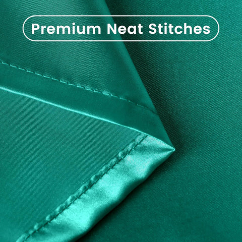 LINENOVA Silky Satin Pillowcases Set of 2 – Queen Size 51x76cm, Frizz Control & Gentle on Skin, Silk-Like Feel with Envelope Closure – Gift Ready – Dark Green