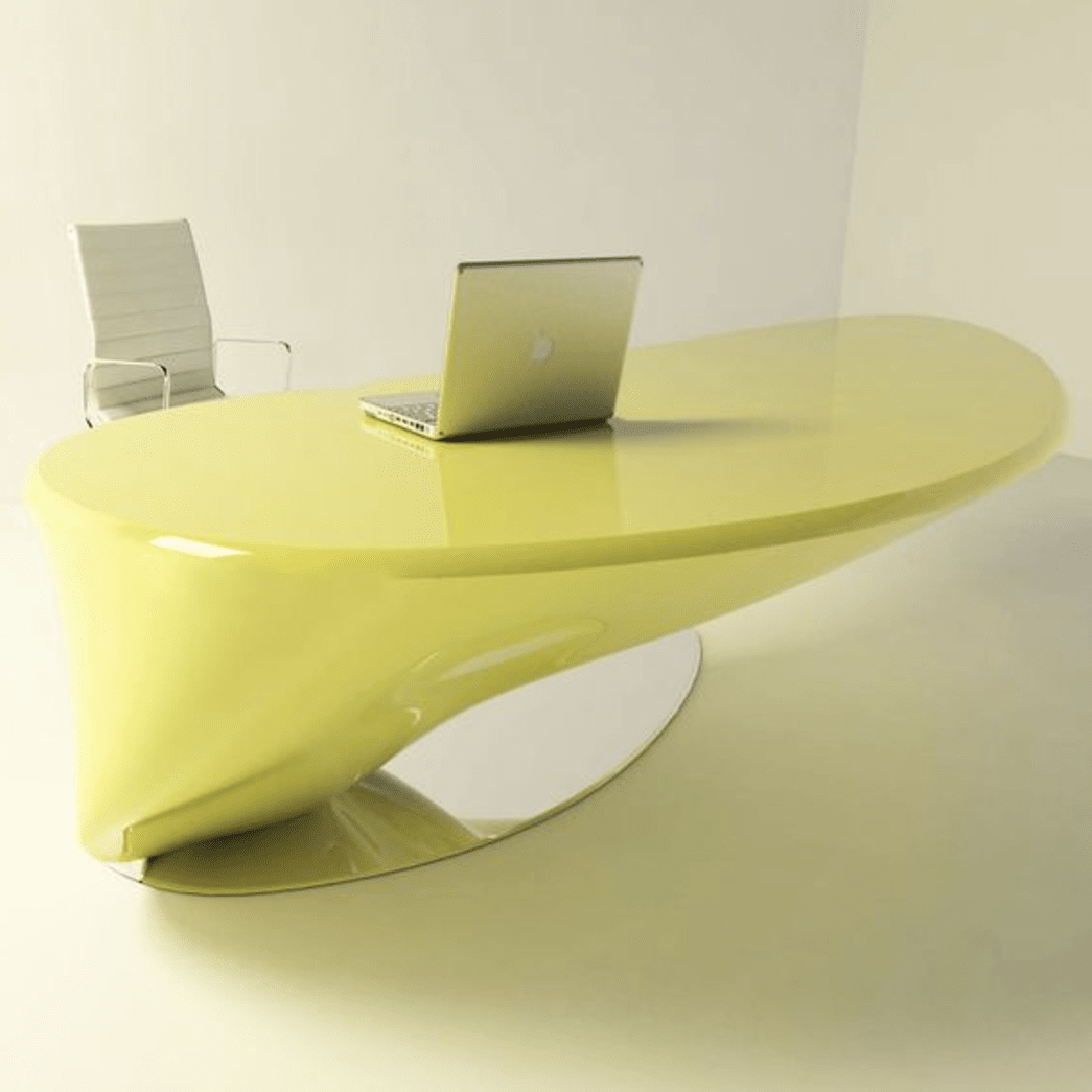Trueliving Royal Yellow Office Table Living Room H 14 x W 33 x D 33