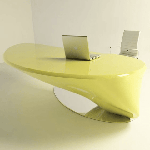 Trueliving Royal Yellow Office Table Living Room H 14 x W 33 x D 33