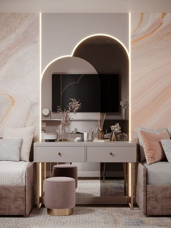 Trueliving Light Grey Luxury Dresser Table H 71 x W 23 x D 16